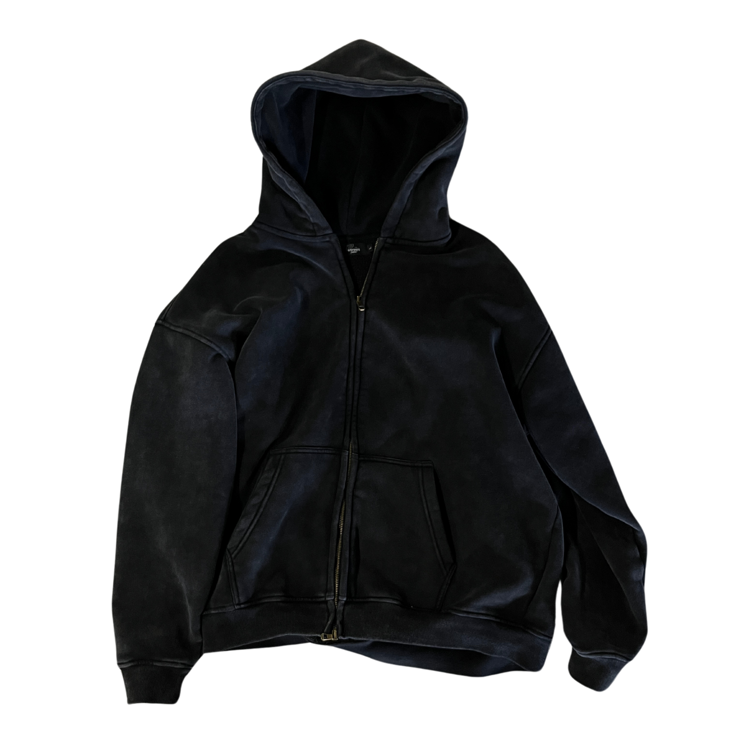 BLACK CLEAN ZIPPER HOODIE